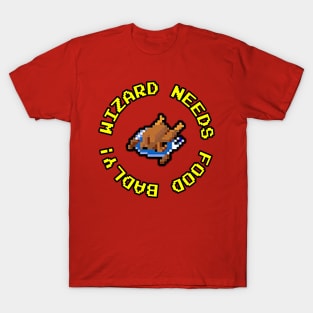 Gauntlet Arcade Game - Wizard Needs Food Badly T-Shirt